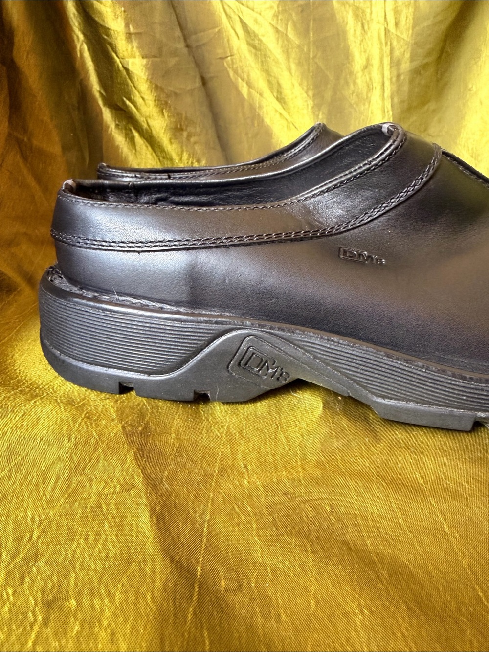 VINTAGE Dr. Martens 9628 Center Seam Leather Mules Tek Sole MIE US10 Deadstock - Picture 4 of 7